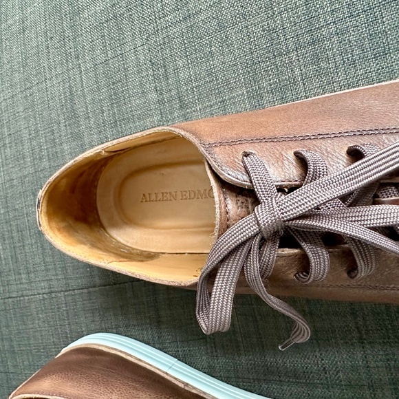 Men's size 14 brown leather Allen Edmonds Paxton sneakers like new - Picture 4 of 5